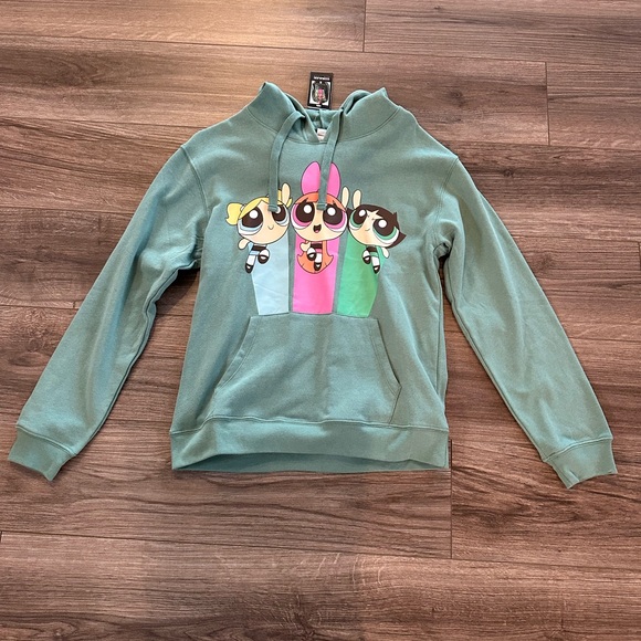 NEW Powerpuff Girls Green Hoodie, Size Medium - Picture 4 of 4